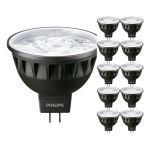 Multipack 10x Philips Master LED Faretti GU5.3 MR16 7.5W 485lm 24D - 927 Bianco Molto Caldo | Miglior resa cromatica - Dimmerabile - Sostitutiva 50W