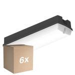 Multipack 6x Ledvance Bulkhead LED Compact Nero 8W 840lm - 830 Luce Calda -  | 356x115mm - IP65