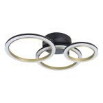Eglo Luce da soffitto Calliera Acciaio Nero, Ottone 20W 2500lm - 830 Luce Calda -  | Dimmerabile