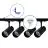 Bright Choice Set completo 1-Fase Rail L 1 x 1 Metro Nero | incl. 4x Faretti + GU10 2700K 3W Dimmerabile + Tappo Di Chiusura, Connettore di Alimentazione e L -Connettore
