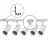 Bright Choice Set completo 1-Fase Rail L 1 x 1,5 Metro Bianca | incl. 5x Faretti + GU10 2700K 3W Dimmerabile + Tappo Di Chiusura, Connettore di Alimentazione e L -Connettore