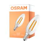 Osram LED Classic E14 Candela Filamento Chiara 1.2W 255lm - 827 Bianco Molto Caldo | Sostitutiva 25W