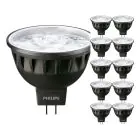 Multipack 10x Philips Master LED Faretti GU5.3 MR16 7.5W 485lm 24D - 927 Bianco Molto Caldo | Miglior resa cromatica - Dimmerabile - Sostitutiva 50W
