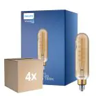 Multipack 4x Philips Classic LED E27 Tubular Filamento Oro 7W 470lm - 820 Bianco Molto Caldo | Sostitutiva 40W