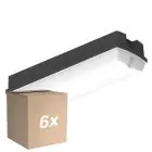 Multipack 6x Ledvance Bulkhead LED Compact Nero 8W 840lm - 830 Luce Calda -  | 356x115mm - IP65