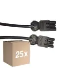 Multipack 25x Noxion GST - Compatibile Cavo di prolunga Nero - Maschio + Femmina - 1,5m - 3 pole 1,5mm2